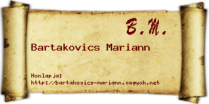 Bartakovics Mariann névjegykártya