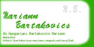 mariann bartakovics business card